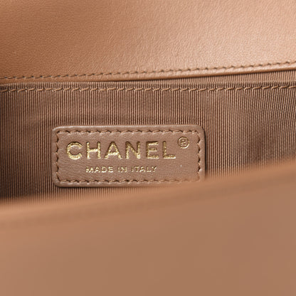 Chanel Lambskin Quilted Medium Boy Flap Beige 13 of 15