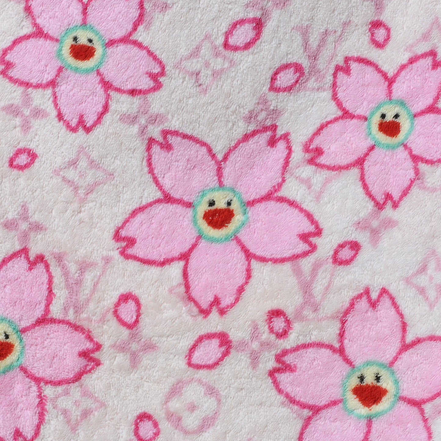 Cotton Monogram Cherry Blossom Towel Pink