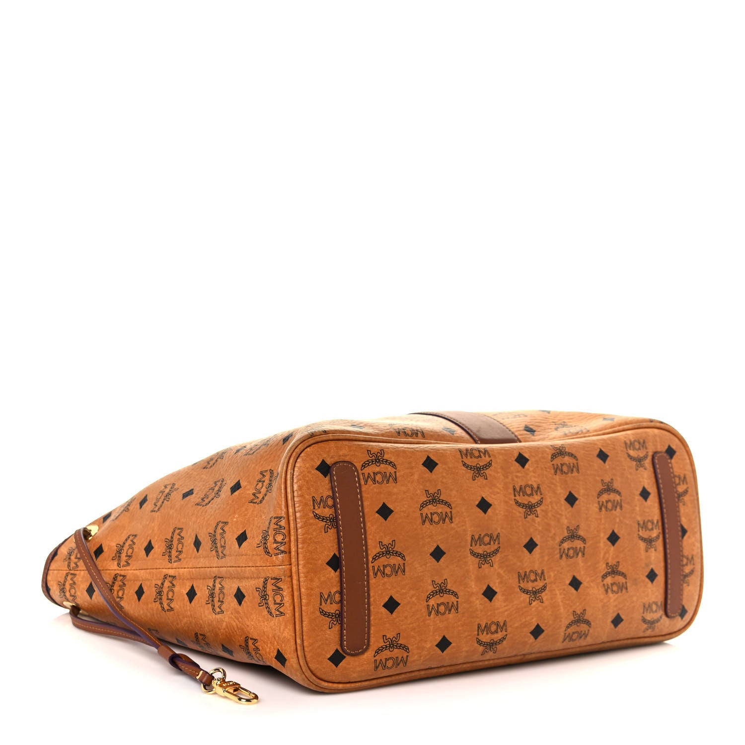 MCM Visetos Medium Liz Reversible Shopper Tote Cognac 4 of 20