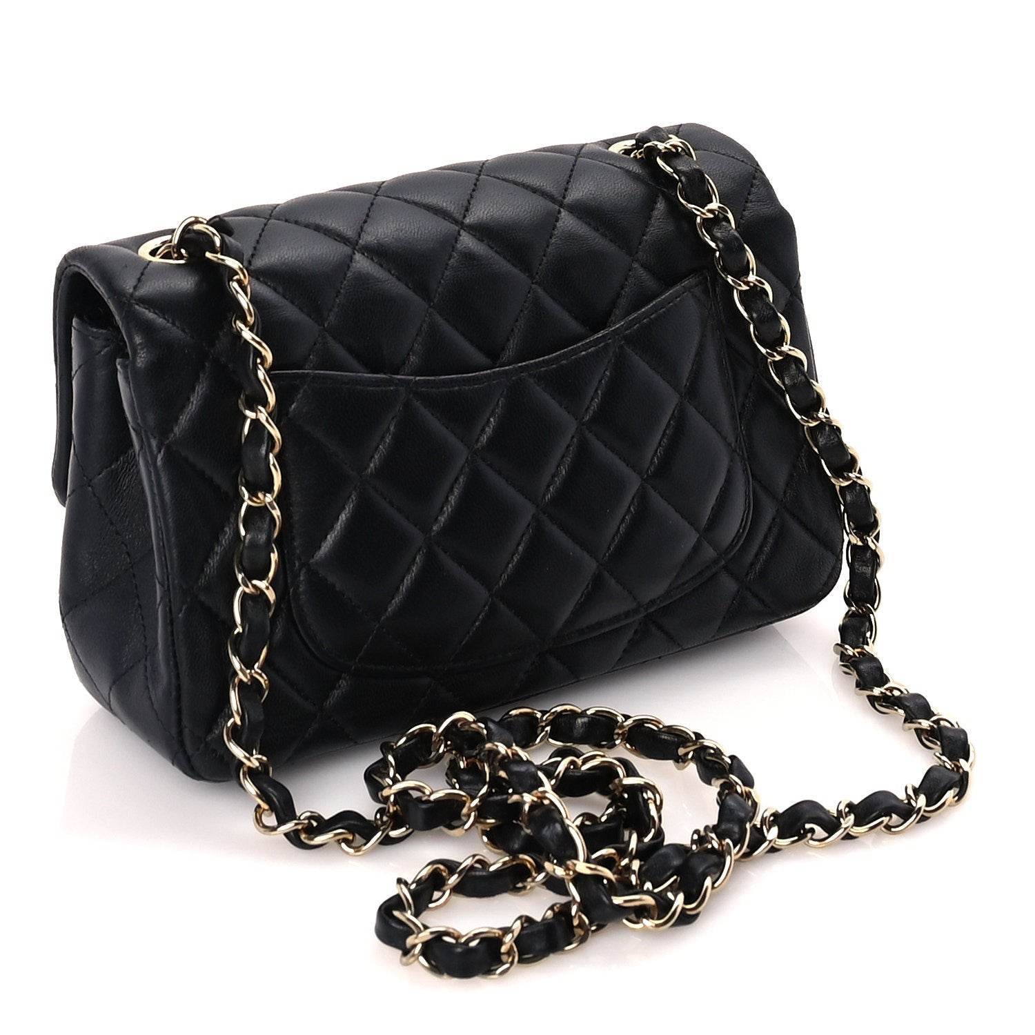 Chanel Lambskin Quilted Mini Rectangular Flap Black 2 of 9