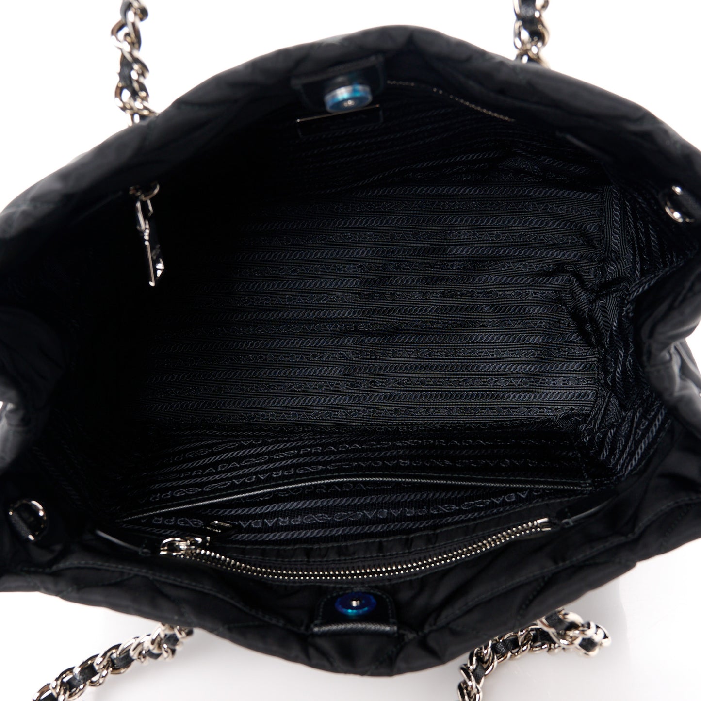 Nylon Tessuto Impuntu Quilted Tote Black