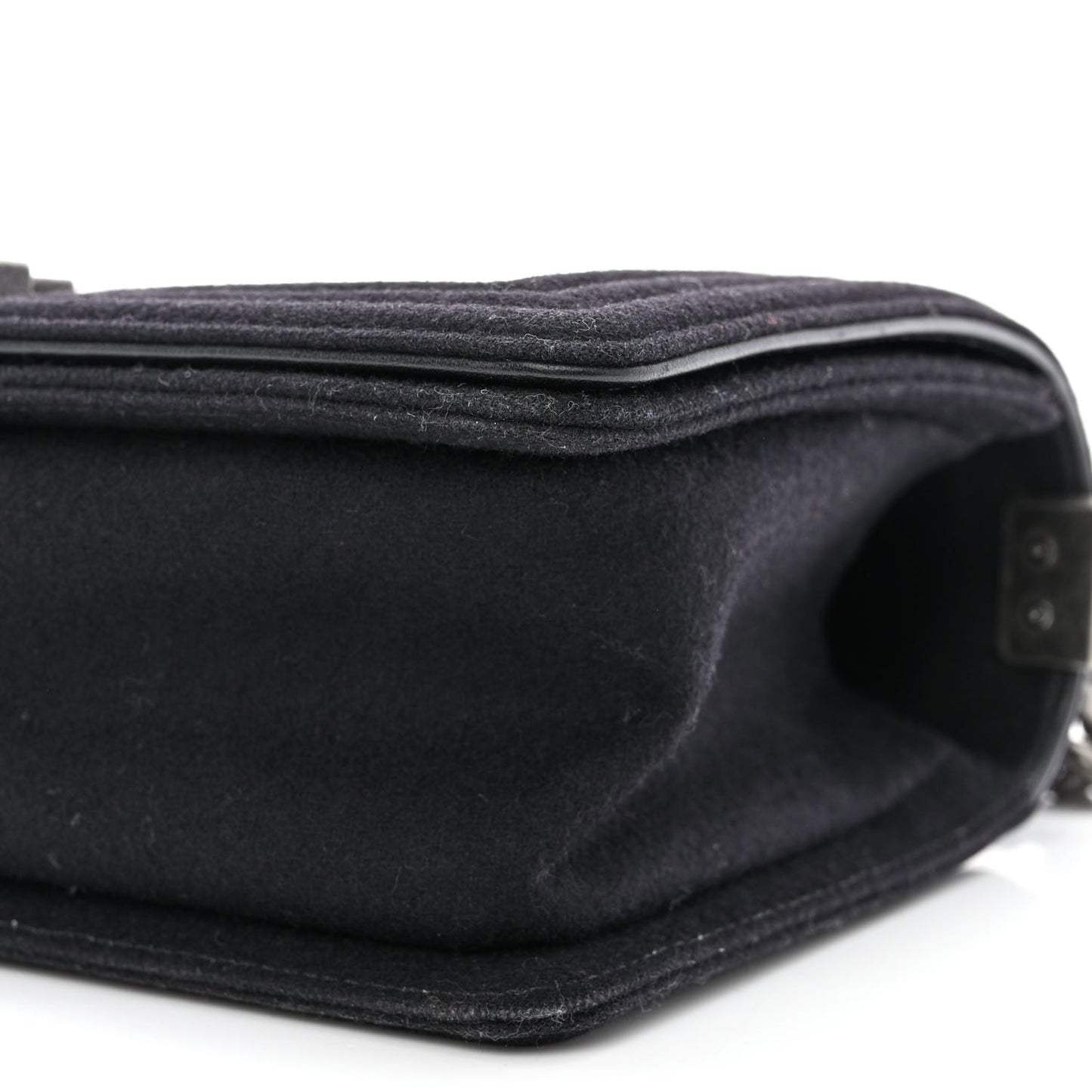 Wool Lambskin Embroidered Mosaic Medium Boy Flap Black