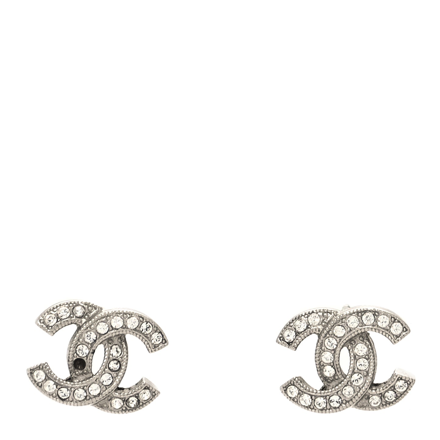 Crystal CC Earrings Silver