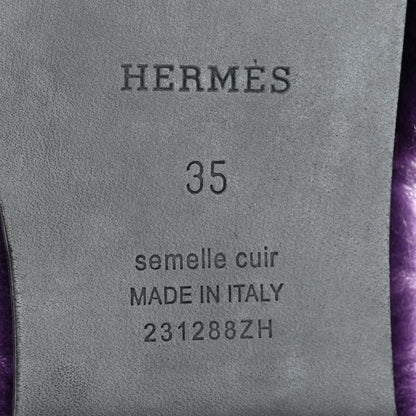 Hermes Woolskin Oran Sandals 35 Violet Fonce 6 of 9