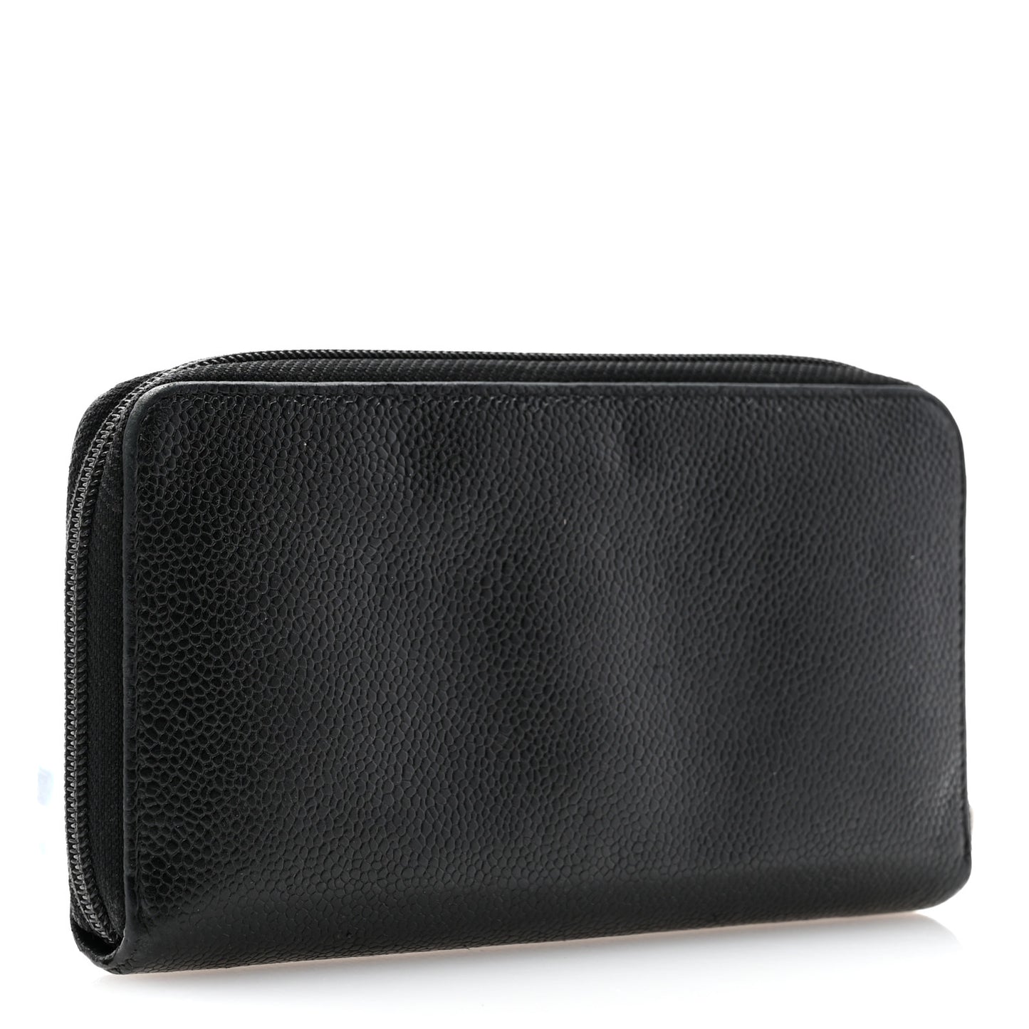 Caviar Large Timeless CC Zip Around Wallet Black
