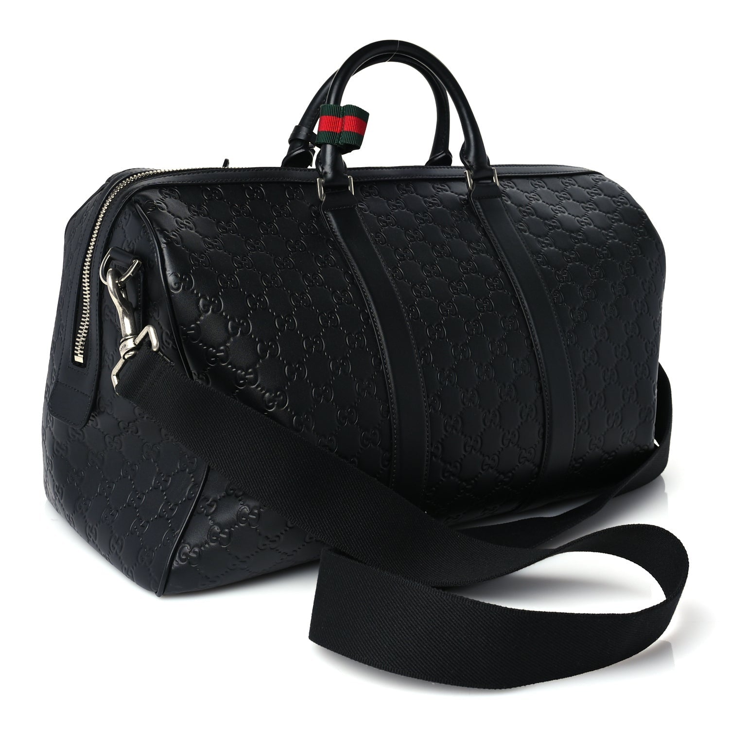 Gucci ssima GG Emblem Medium Duffle Bag Black Black 2 of 8