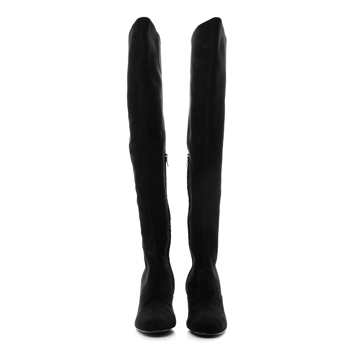Saint Laurent Suede Babies Over The Knee Boots 36.5 Black 2 of 8