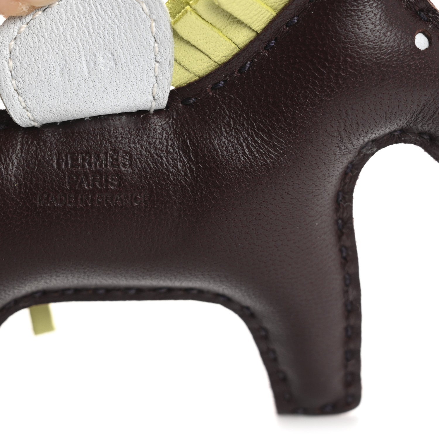 Hermes Milo Lambskin Grigri Rodeo Horse Bag Charm PM Rouge Sellier Jaune Bourgeon Bleu Brume 3 of 6