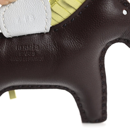 Hermes Milo Lambskin Grigri Rodeo Horse Bag Charm PM Rouge Sellier Jaune Bourgeon Bleu Brume 3 of 6