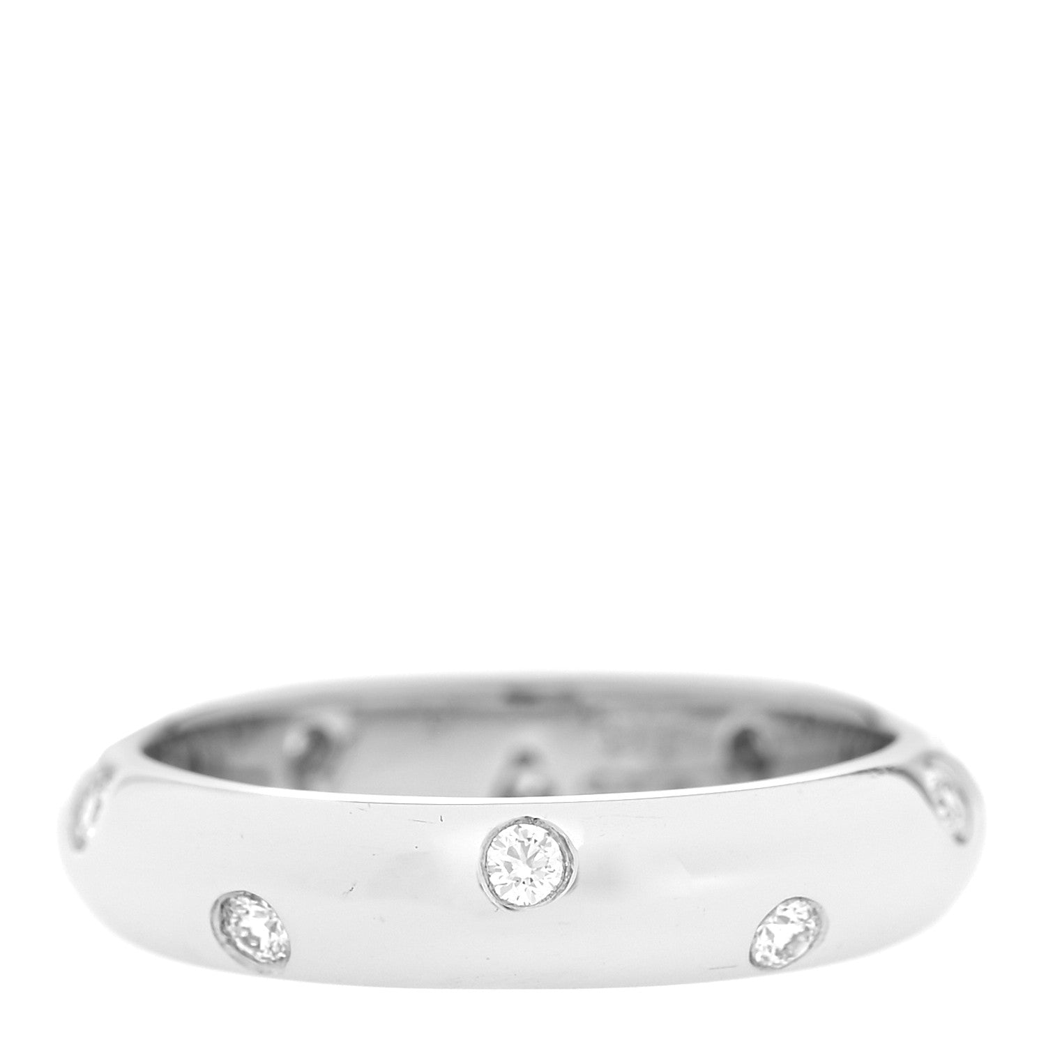 Tiffany Platinum Diamond 4mm Etoile Band Ring 53 6.25 1 of 6