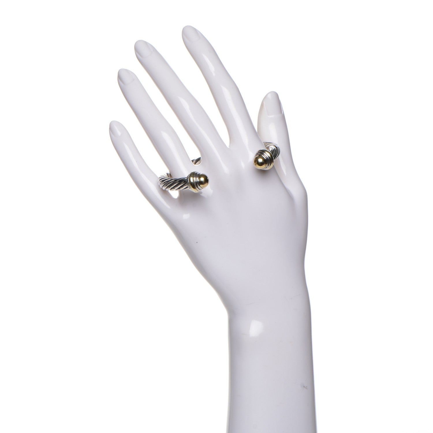 David Yurman Sterling Silver 14K Yellow Gold 7mm Cable Classics Bracelet 2 of 4