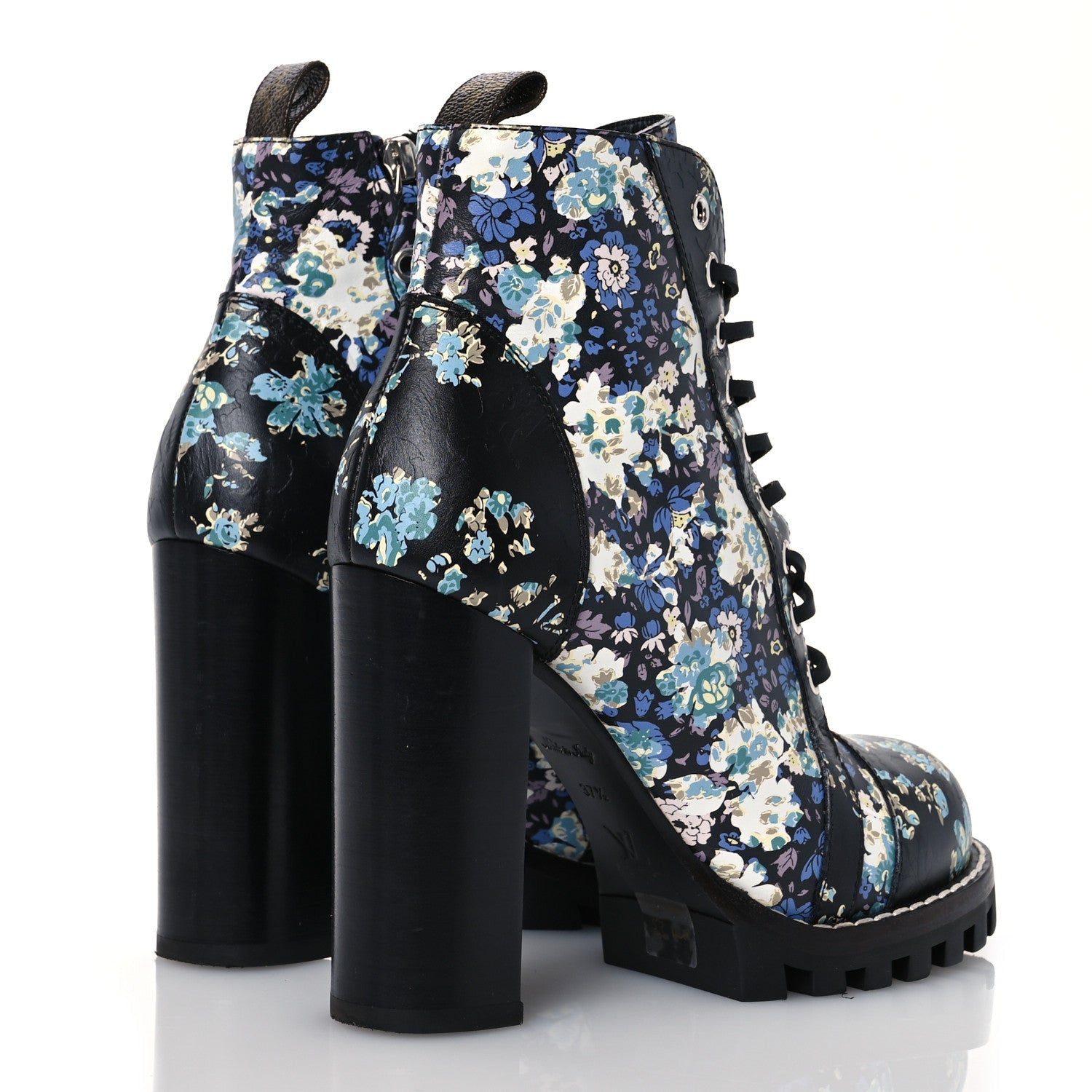 Louis Vuitton Calfskin Floral Star Trail Ankle Boots Black 4 of 7