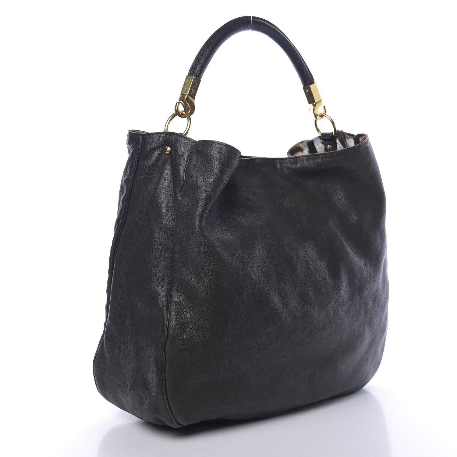 Saint Laurent Sheepskin Large Roady Hobo Black Leopard 3 of 10