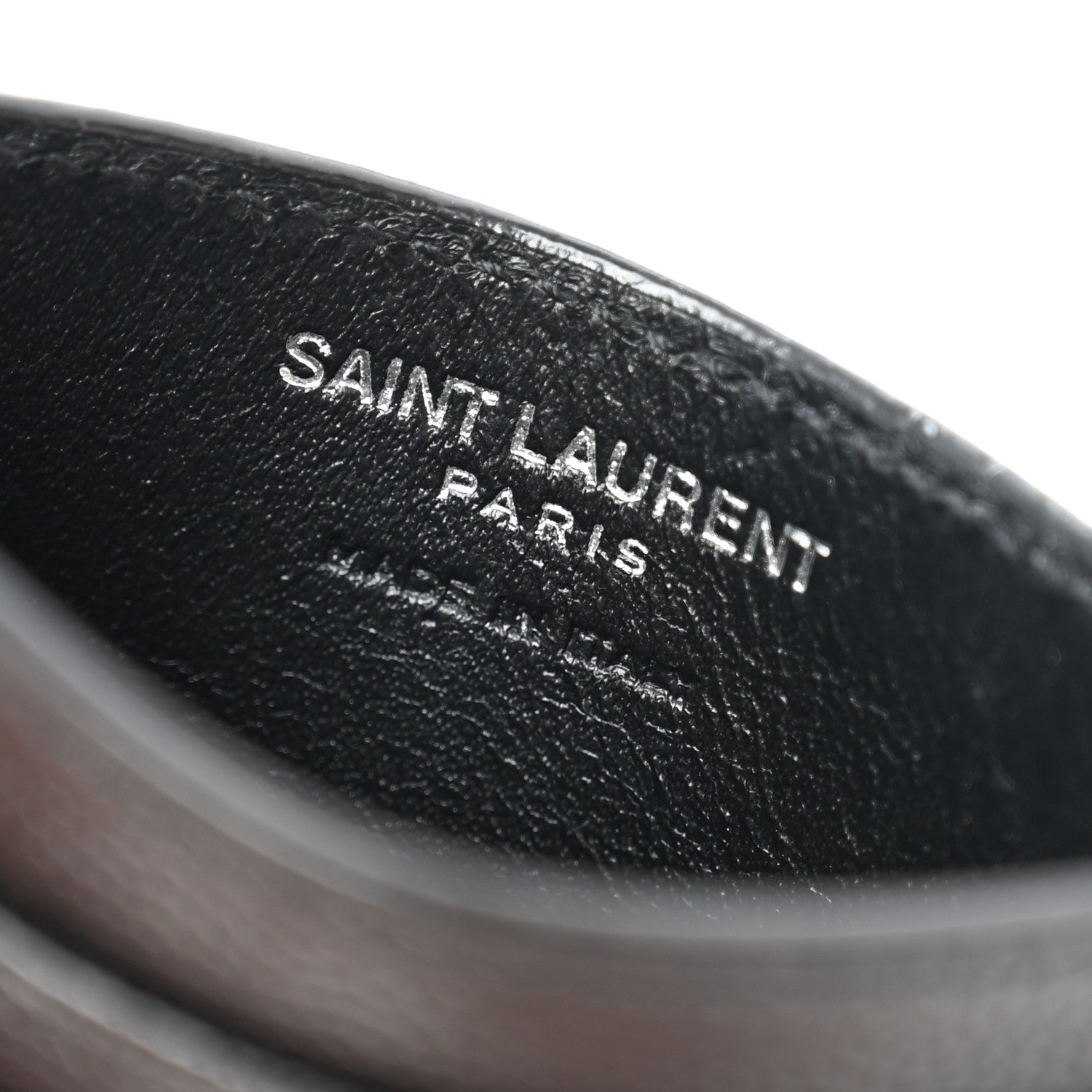 Saint Laurent Grain De Poudre Matelasse Chevron Monogram Credit Card Case Black 6 of 7