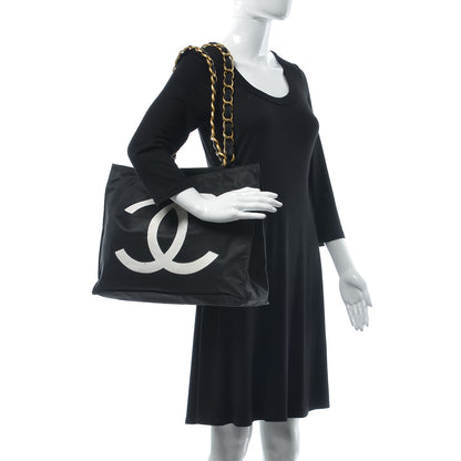 Chanel Canvas Chain Jumbo CC Tote Black 2 of 9