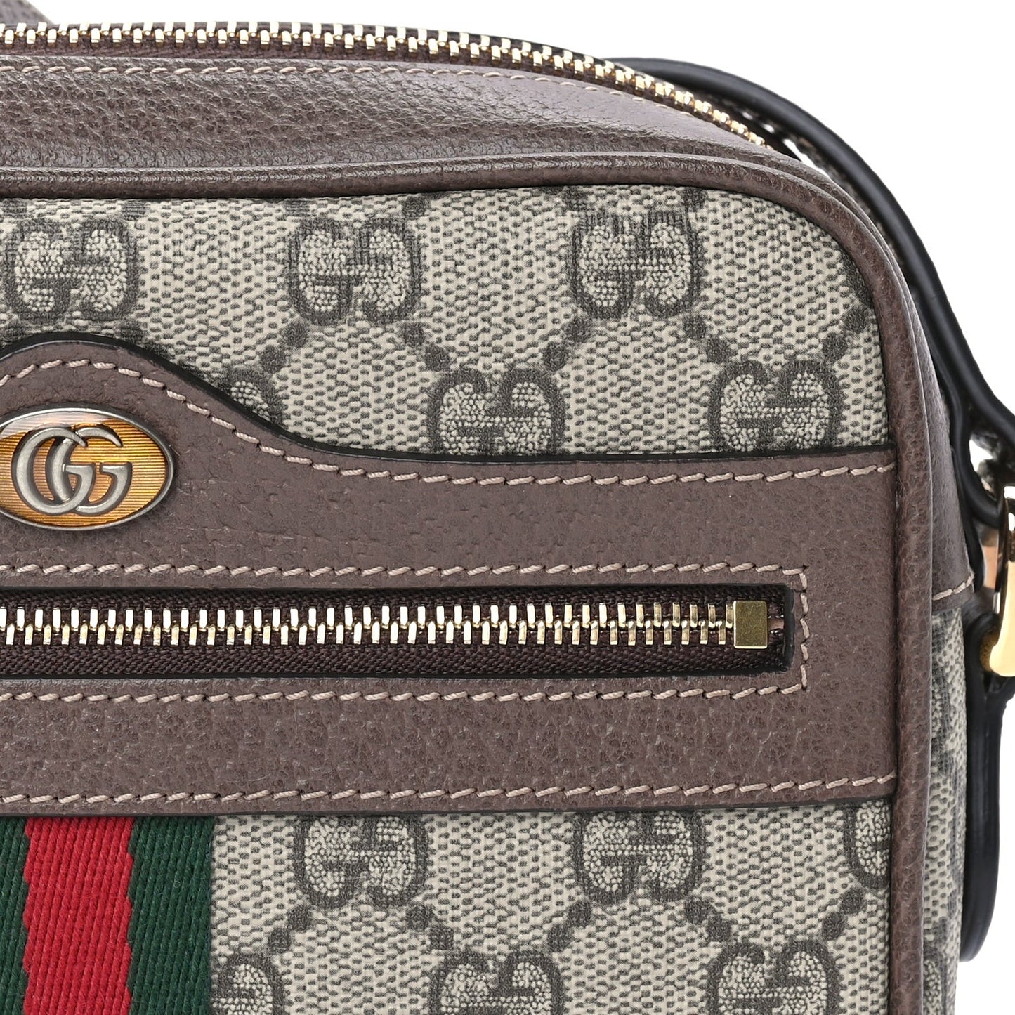 GG Supreme Monogram Web Mini Ophidia Shoulder Bag  Brown