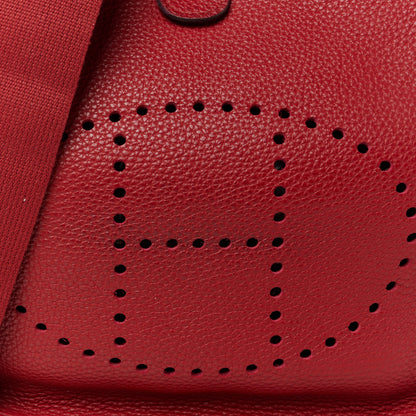 Hermes Taurillon Clemence Evelyne III PM Rouge Grenat 8 of 10