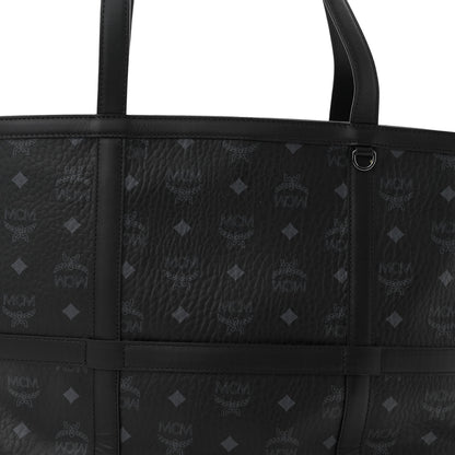 MCM Visetos Medium Delmy Shopper Tote Black 7 of 10