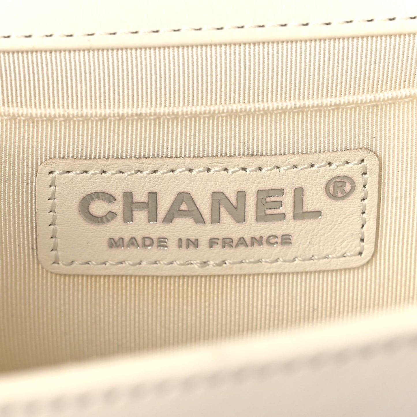 Calfskin Quilted Small Boy Flap White