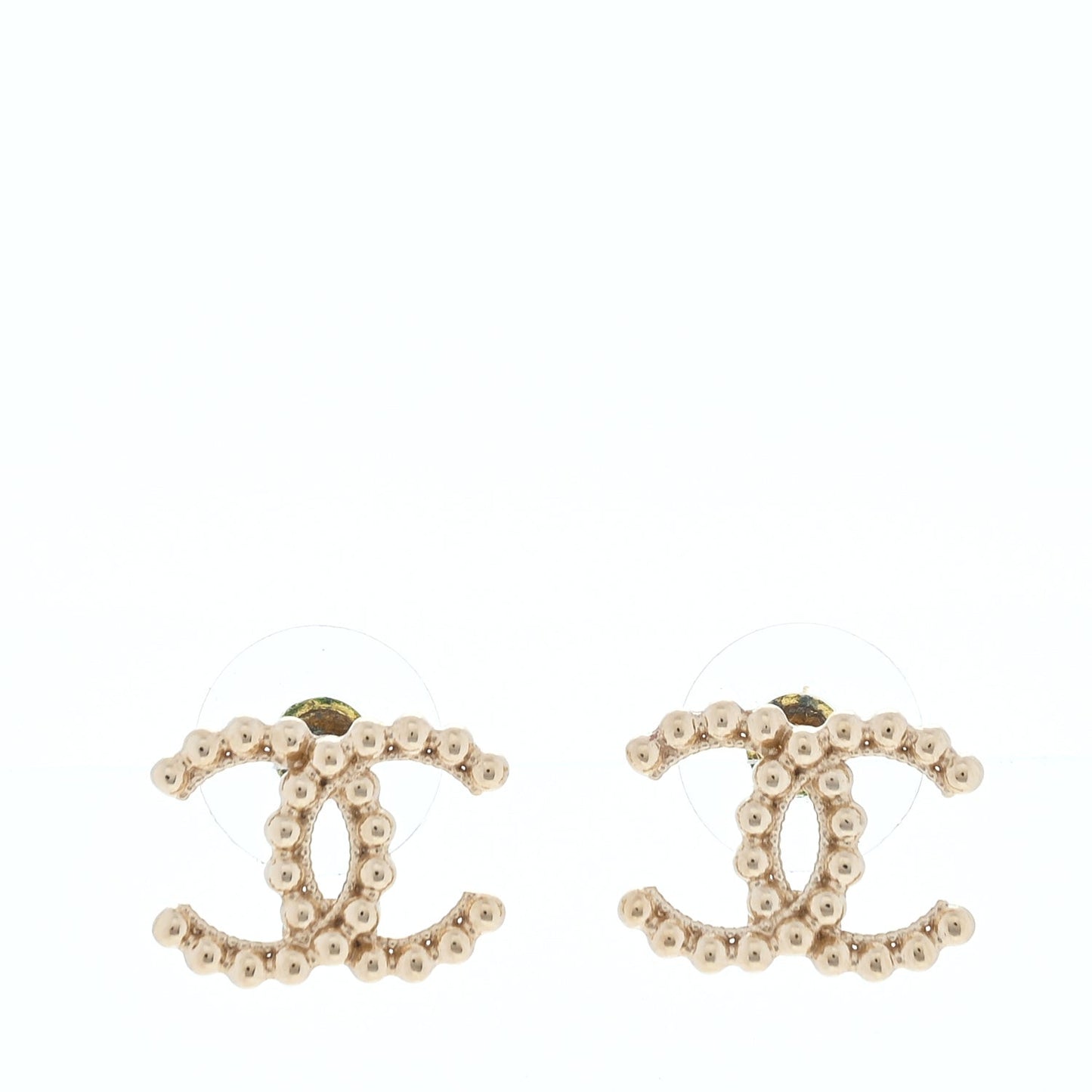 Studded CC Earrings Gold