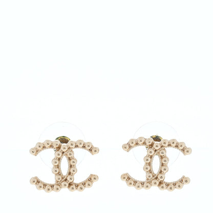 Chanel Studded CC Earrings Gold 1 of 4