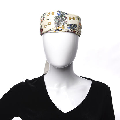 Gucci Silk Floral Stirrup Print Headband M Natural 2 of 5