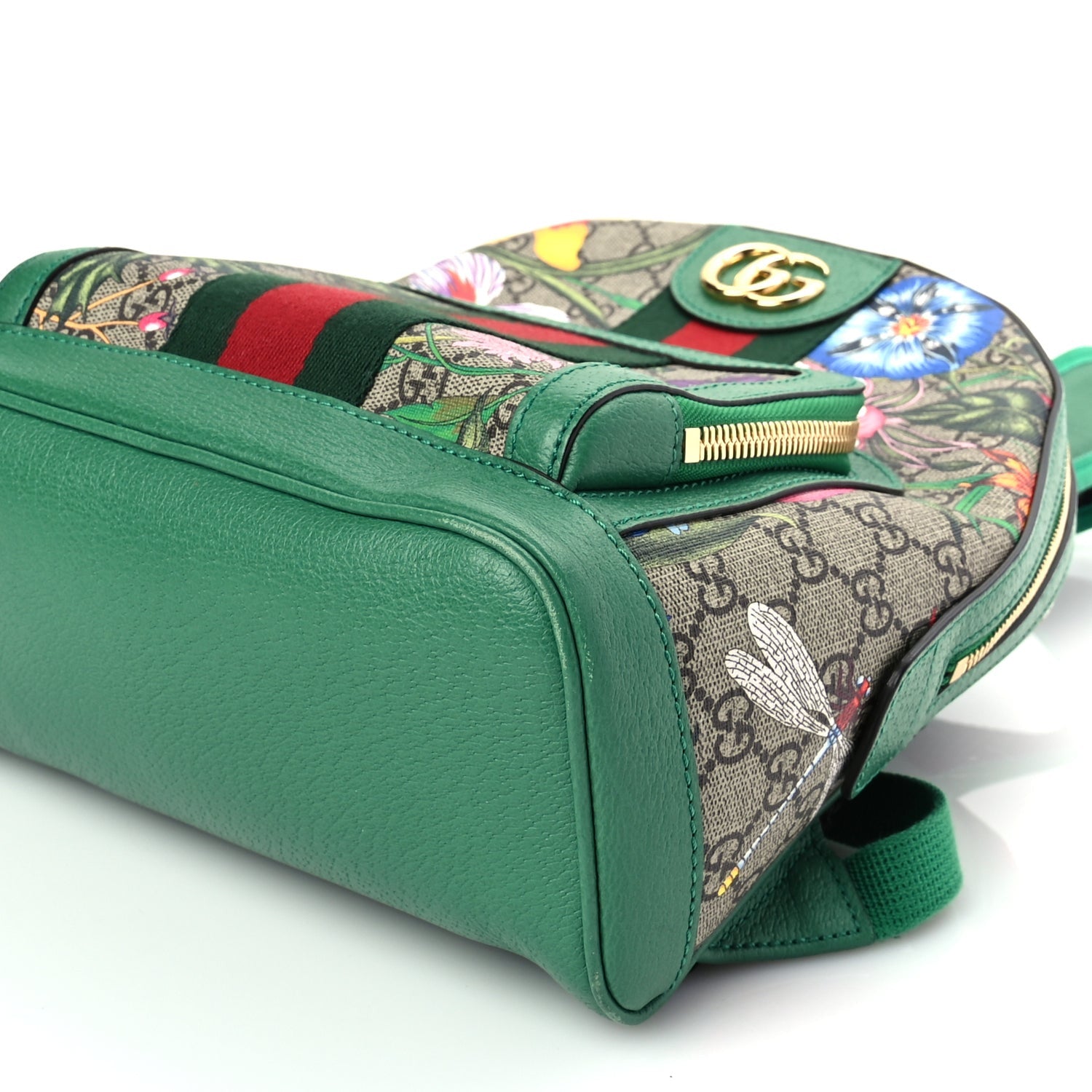 Gucci GG Supreme Monogram Flora Web Small Ophidia Day Backpack Green 8 of 8