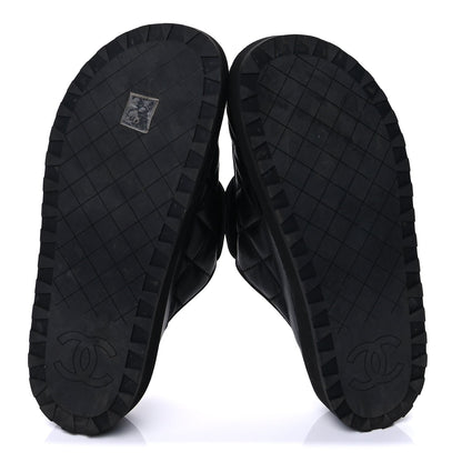 Chanel Lambskin Quilted CC Turnlock Mules 39  Black 6 of 9