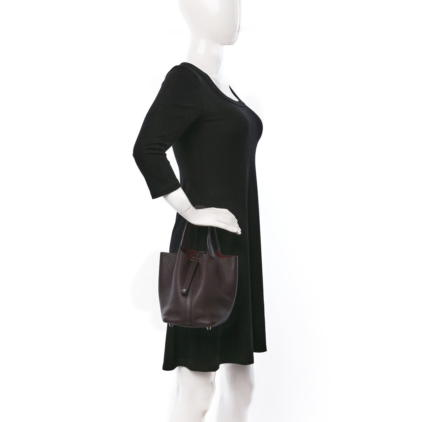 Taurillon Clemence Swift Eclat Picotin Lock 18 PM Rouge Sellier Anemone
