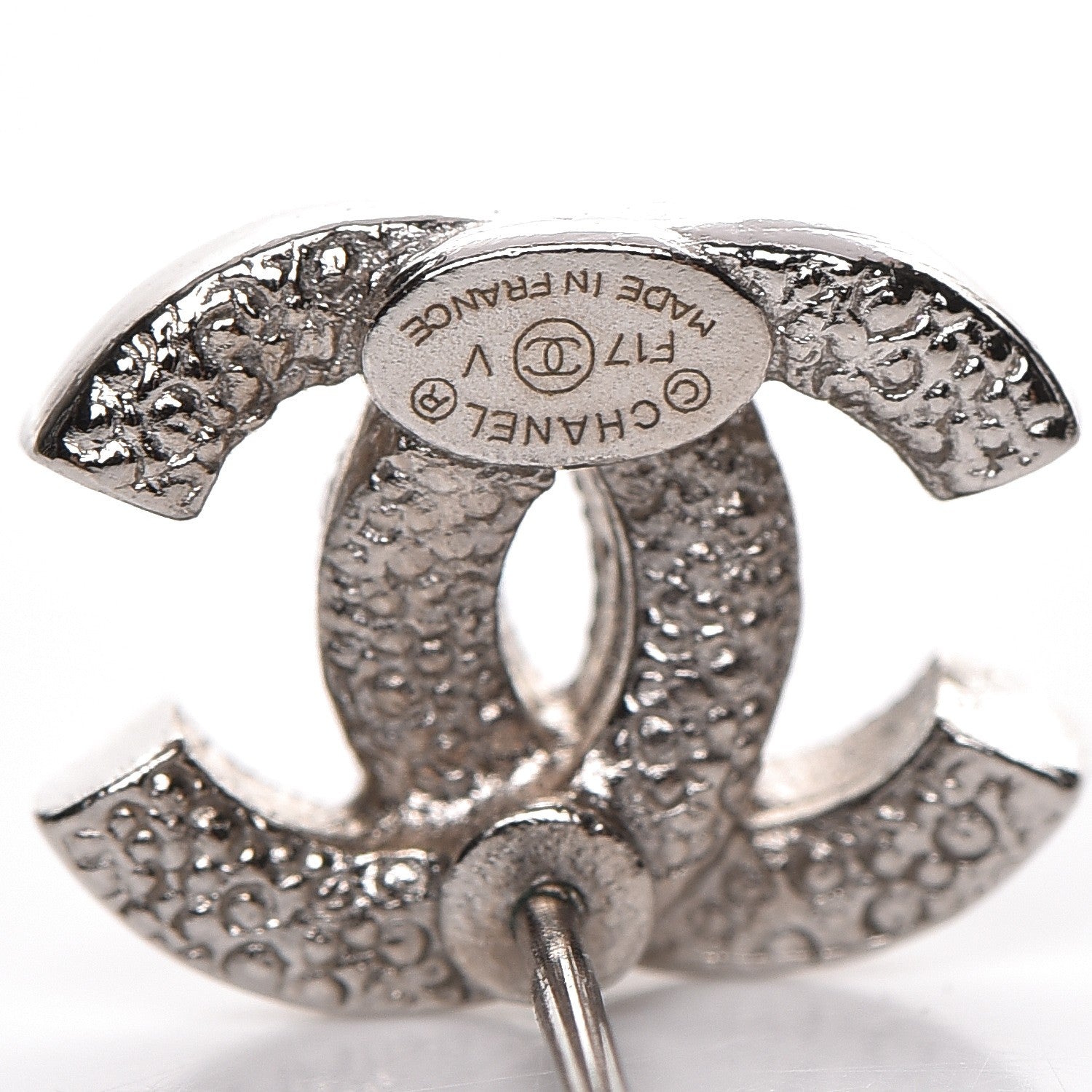 Chanel Crystal CC Earrings Silver 3 of 5