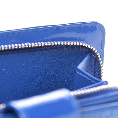 Chanel Patent Quilted Zipped Pocket Wallet Blue 15 of 15