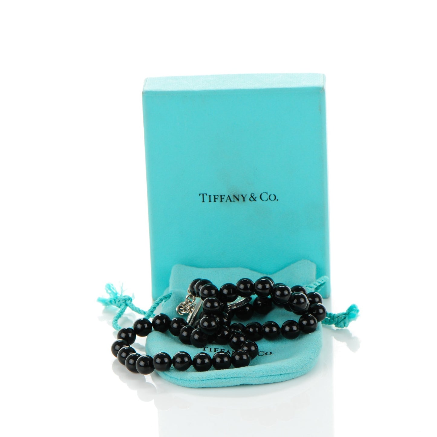 Sterling Silver Black Onyx Bead Toggle Necklace