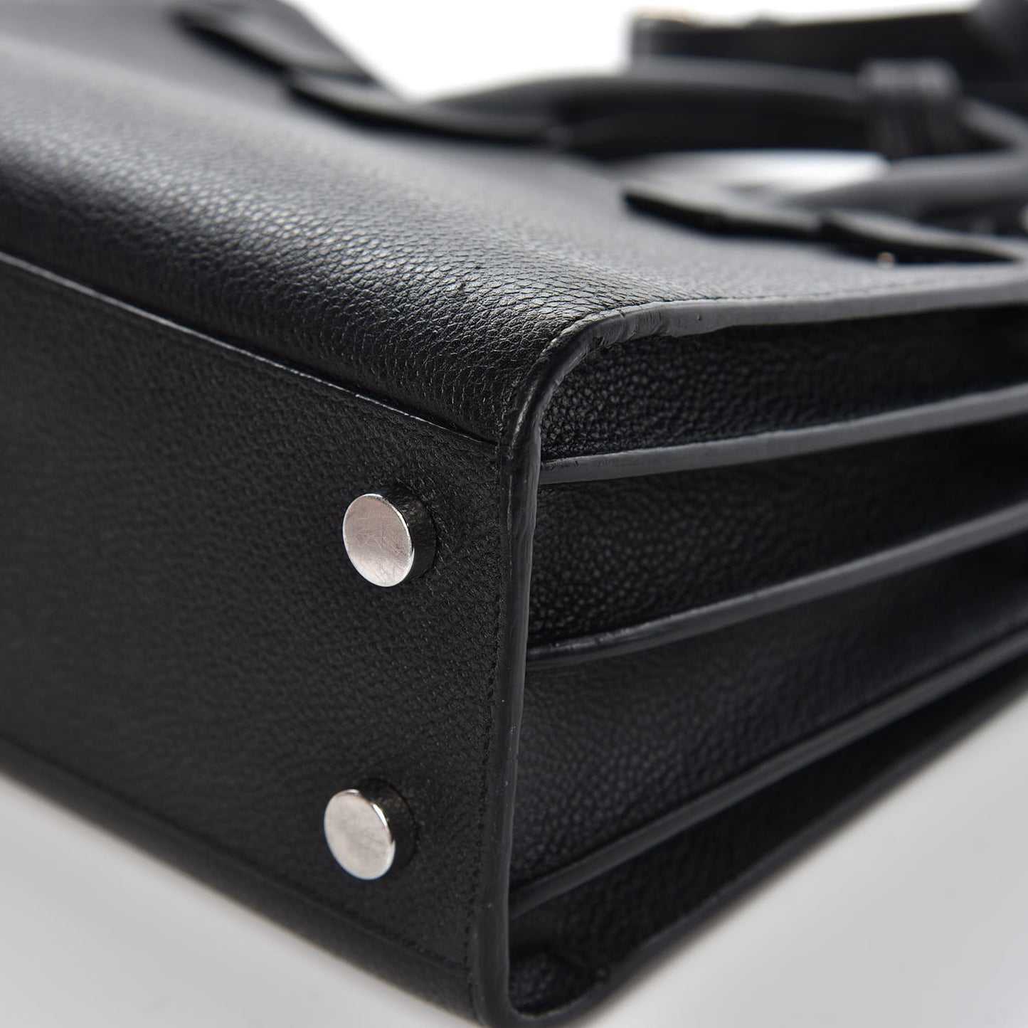 Grained Calfskin Nano Sac De Jour Black