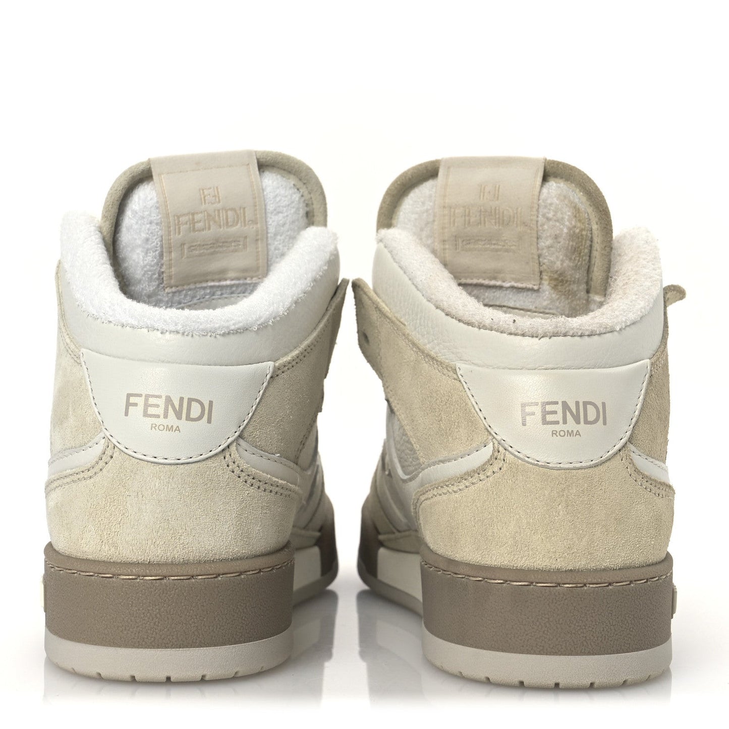 Suede Vitello Match High Top Sneakers 37 Ice White Ice  White