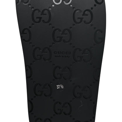 Gucci New Canvas Monogram GG Granada Kid Womens Horsebit Mules 37.5  Green 8 of 10