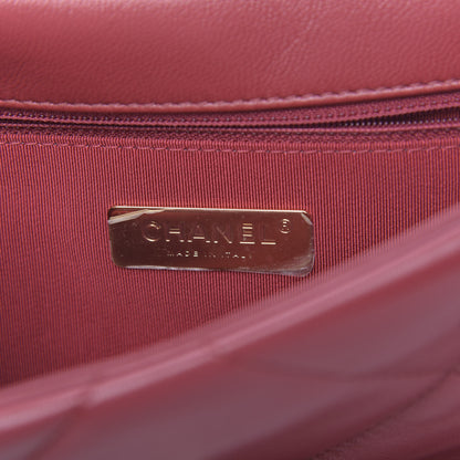 Chanel Goatskin Quilted Medium 19 Flap Dark Red 5 of 9