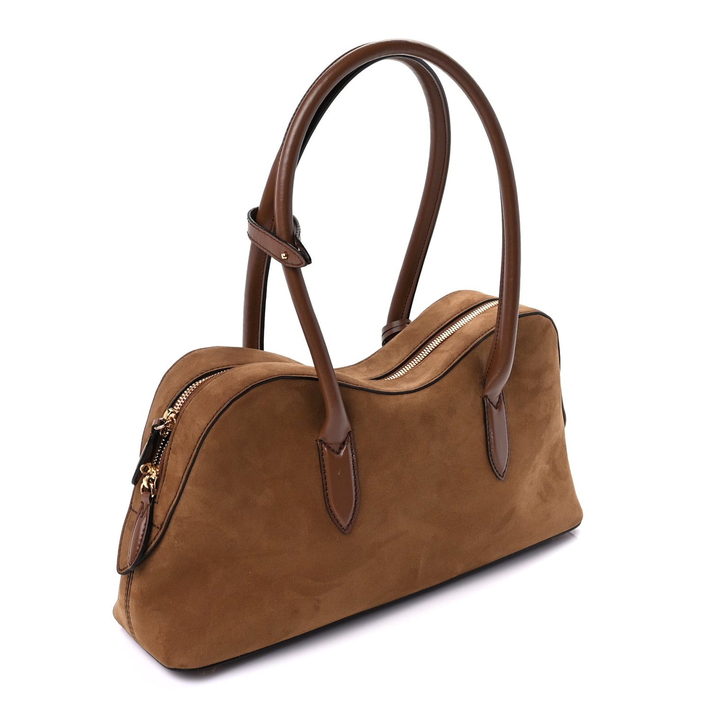 Vegan Suede Ryder Shoulder Bag  Brandy
