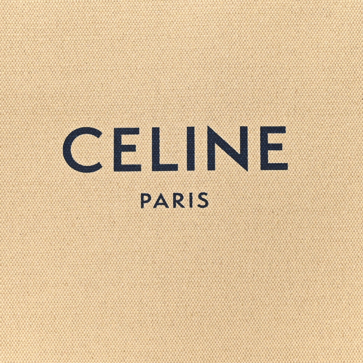 Canvas Calfskin Small Vertical Cabas Vanilla Navy