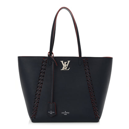 Louis Vuitton Calfskin Braided Lockme Cabas Marine Rouge 1 of 9
