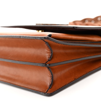 Saint Laurent Calfskin Medium Monogram Sunset Shoulder Bag With Braided Strap Natural Brown 9 of 9