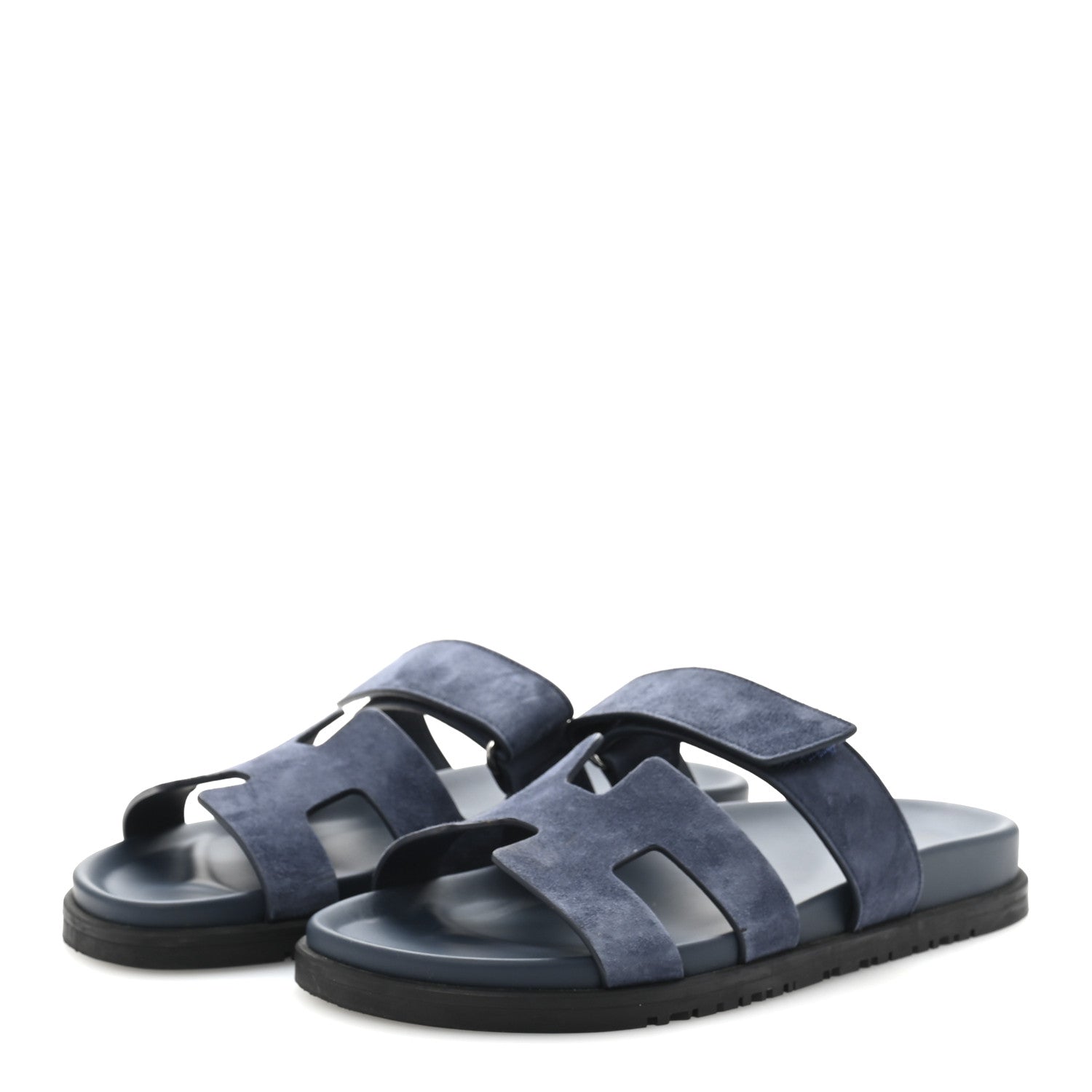 Hermes Suede Goatskin Womens Chypre Sandals 38 Bleu Celeste 4 of 9