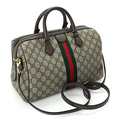 Gucci GG Supreme Monogram Web Large Ophidia Boston Bag Beige Ebony Beige Ebony 2 of 8