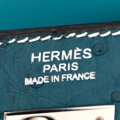 Hermes Ostrich Swift Taurillon Clemence Kelly Retourne 32 Cobalt Turquoise Colvert 6 of 10