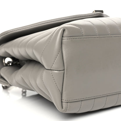 Saint Laurent Calfskin Y Quilted Monogram Medium Loulou Chain Satchel Light Grey 8 of 9