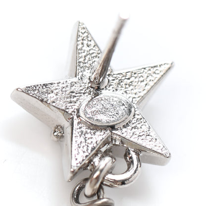 Chanel Crystal Pearl CC Star Drop Earrings Silver 4 of 4