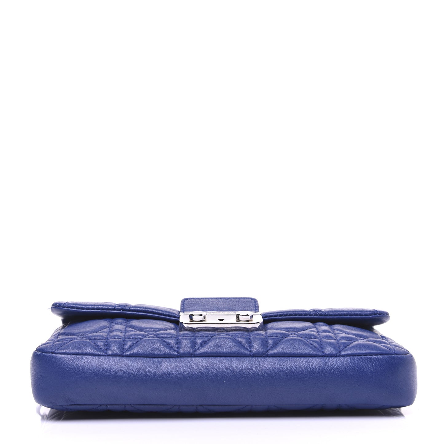 Lambskin Cannage New Lock Pouch Blue