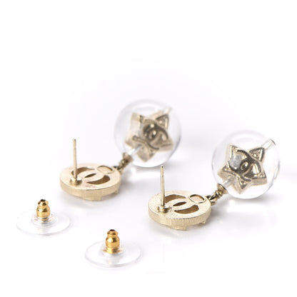 Chanel Resin Crystal CC Star Earrings Gold 3 of 5