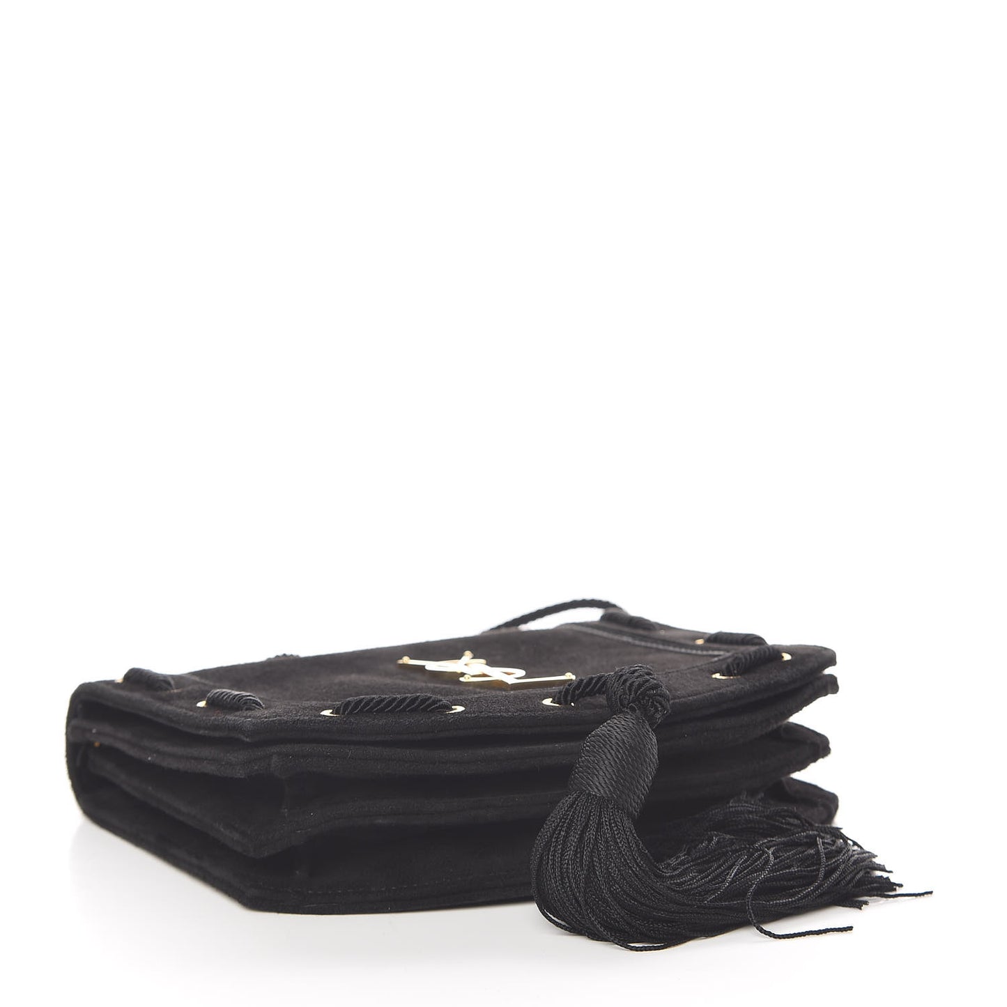 Suede Medium Monogram Fetish Satchel Black