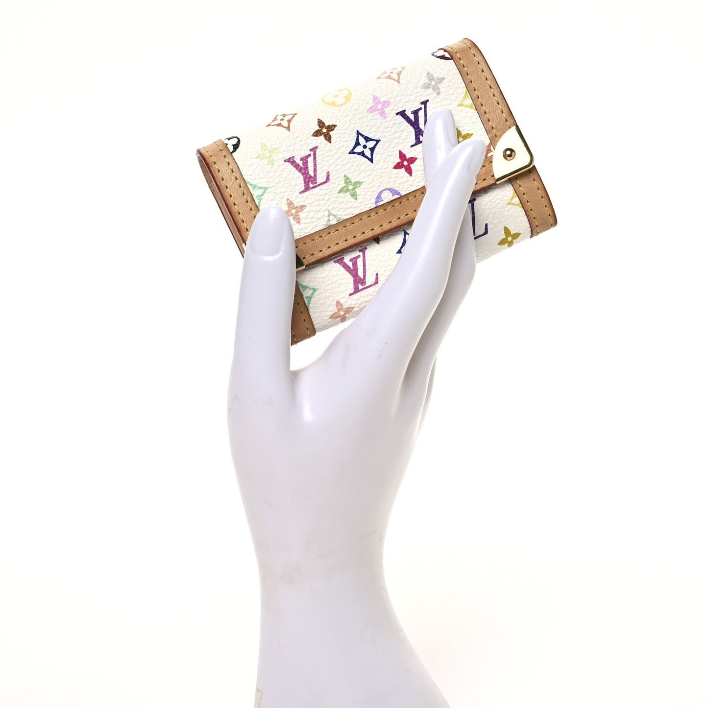 Monogram Porte-Monnaie Plat Coin Purse White