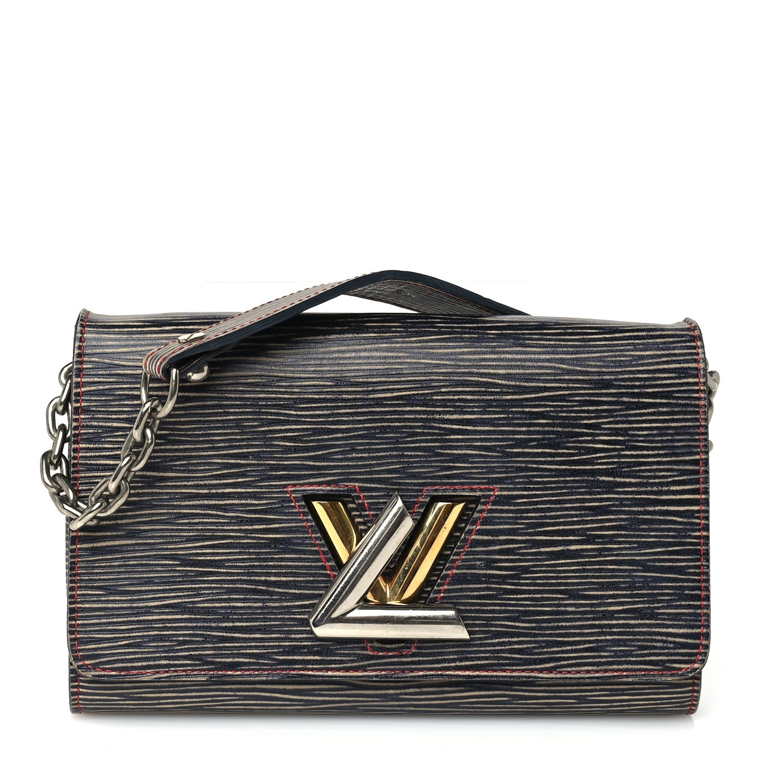 Louis Vuitton Epi Twist Chain Wallet Denim Dark Blue 1 of 8
